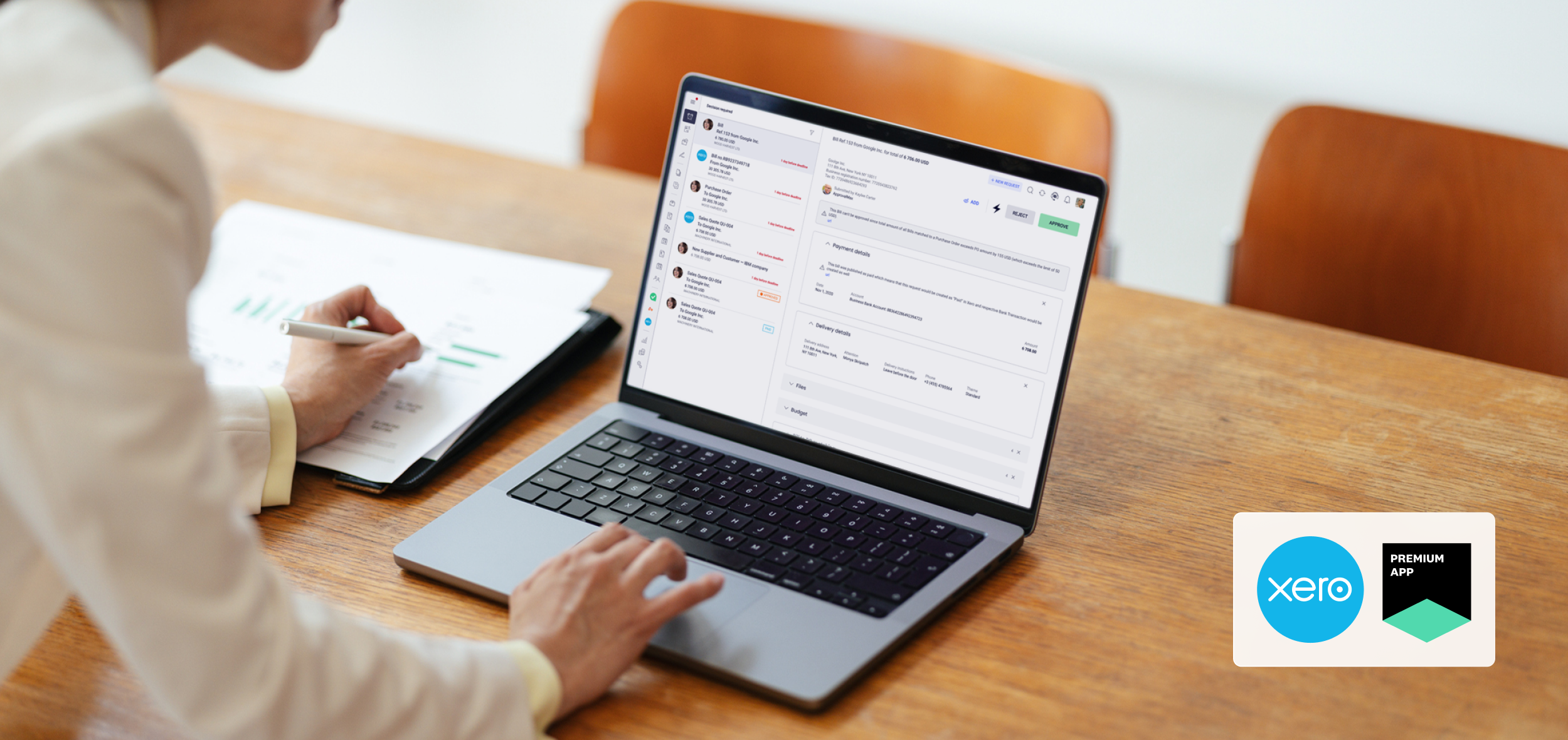 Stationery design of letterhead and business cards for the company Anders on top of a blurred photo of a house interior.